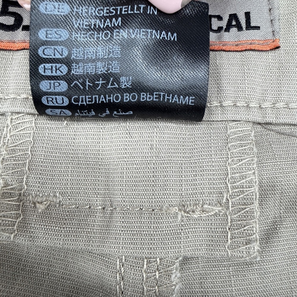 5.11 Tactical Cargo Ripstop Pants Men Tag 40x34 Real 41x33 Beige Work 7512 - Picture 9 of 13
